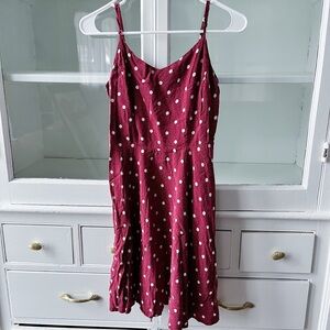 Red poke dot spring dress